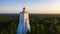 Aerial view of historical old Kopu lighthouse in Estonia