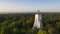 Aerial view of historical old Kopu lighthouse in Estonia