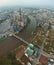 Aerial view of Ho Chi Minh City skyline and skyscrapers in center of heart business at Ho Chi Minh City downtown