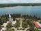 Aerial view of Hoa Nghiem Pagoda in Bao loc city, Lam Dong province, Vietnam. This pagoda is located on Bao Lam lake