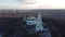 Aerial view on Holy Dormition cathedral nunnery - a monument of architecture in Poltava, Ukraine.