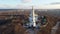 Aerial view on Holy Dormition cathedral nunnery - a monument of architecture in Poltava, Ukraine.