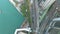 Aerial view of Hong Kong highway with many cars. Beautiful aerial shot of busy road, city traffic, sea view. HD.
