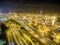 Aerial view of Hong Kong Night Scene, Kwai Chung in golden color