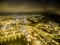 Aerial view of Hong Kong Night Scene, Kwai Chung in golden color