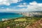 Aerial view of Honolulu and Waikiki beach from Diamond Heat