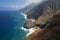 Aerial view of Honopu Arch, Na Pali Coast, Kauai, Hawaii