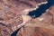 Aerial view of Hoover Dam and the Colorado River