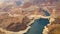 Aerial view of hoover dam at grand canyon
