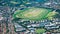 Aerial view of horse racing track