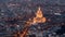 Aerial view of the Hotel des Invalides in Paris at night