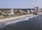 Aerial view of hotels and ferris wheel in Myrtle Beach, South Carolina, USA