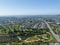 Aerial view of house in La Mesa City in San Diego, California