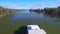 Aerial view of houseboat holiday Murray River Australia