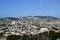 Aerial view of Houses, Cars. Cityscape, streets, and mountians of San Francisco