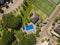 An aerial view of houses of a gated community un Guayaquil, Ecuador.