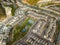 An aerial view of houses of a gated community un Guayaquil, Ecuador.