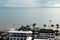 Aerial view of the houses near Jomtien Beach coastline in Pattaya, Thailand