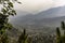 Aerial view of the houses and residential community in the Buner valley