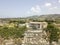 Aerial view of houses on the rock over a promontory overlooking the sea, Ricadi, Capo Vaticano, Calabria