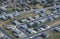 Aerial view of housing development,