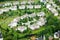 Aerial view of housing development