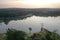 Aerial view Huay Tung Tao Lake in Chiangmai, Thailand.