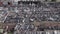 Aerial view of huge amount of auto parts of used automobiles