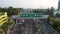 Aerial View of the A huge crowd attends the car free day along Ahmad Yani street Bekasi business district. Bekasi, Indonesia