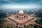 Aerial view of the Humayun`s Tomb in Delhi, India.