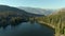 Aerial view of Hume Lake in Sequoia & Kings Canyon National Park, Sierra Nevada, California