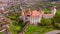 Aerial view of the Huniyad castle in Hunedoara, Romania