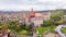 Aerial view of the Huniyad castle in Hunedoara, Romania