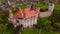 Aerial view of the Hunyad castle in Hunedoara, Romania