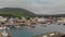 Aerial view of Husavik port in Northern Iceland, the city is famous for whales tours