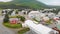 Aerial view of Husavik port in Northern Iceland, the city is famous for whales tours