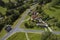 aerial view of Hutton-leHole, Ryedale district of North Yorkshire, England