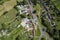 aerial view of Hutton-leHole, Ryedale district of North Yorkshire, England