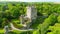 Aerial view of iconic Blarney Castle and Gardens area, County Cork, Ireland