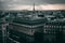 Aerial view of the iconic Eiffel Tower in Paris, France on a cloudy day