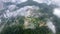 Aerial view Iconic Hill over morning low cloud