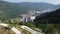 Aerial view iconic hill winding road