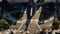 Aerial view on iconic Obelisk and grand avenue in Buenos Aires,