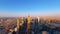 Aerial view of the iconic Sheikh Zayed road Skyscrapers and landmarks -Dubai city roads and Towers at sunset - Gevora Hotel view