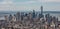 Aerial view of the iconic skyline in New York City, United States with impressive buildings