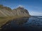Aerial view of the iconic Vestrahorn mountain in Stokksnes, East Iceland