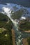 Aerial view of Iguassu Falls taken from a helicopter