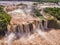 Aerial view of the Iguazu Falls.