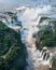 Aerial View of Iguazu Falls on the Border of Argentina and Brazil