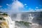 Aerial view of Iguazu Falls one of the worlds largest and most impressive waterfalls in Iguacu National Park